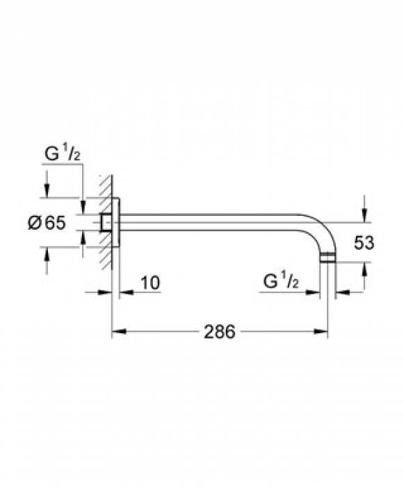 Потолочный душевой кронштейн GROHE Rainshower 28576KS0. Фото